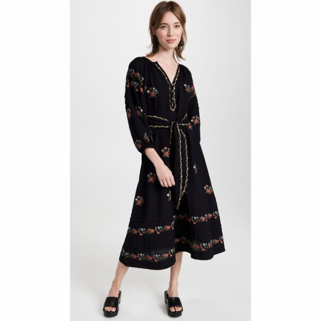 ザ グレート THE GREAT. レディース ワンピース ワンピース・ドレス The Prairieland Dress BLACK/MOONFLOWER EMBROIDERY