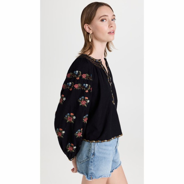 ザ グレート THE GREAT. レディース トップス The Passage Top BLACK/MOONFLOWER EMBROIDERY