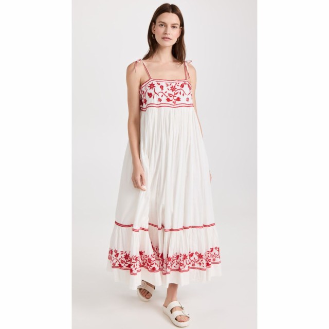 ザ グレート THE GREAT. レディース ワンピース ワンピース・ドレス The Dainty Dress White/Red Wood Carved Flora