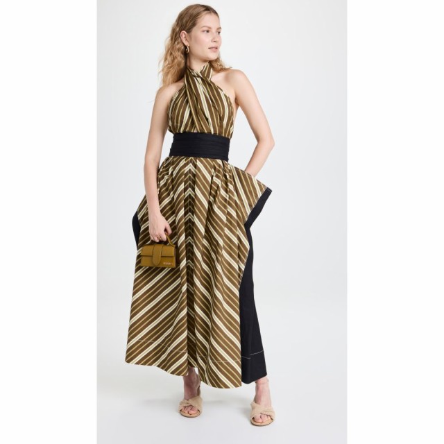 トリー バーチ Tory Burch レディース ワンピース ワンピース・ドレス Variegated Stripe Poplin Dress Coffee Stripe