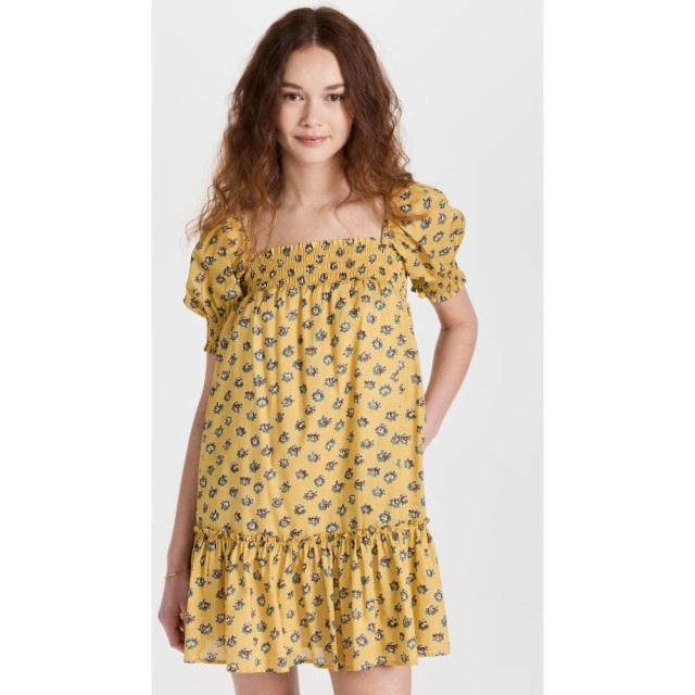 トリー バーチ Tory Burch レディース ワンピース ミニ丈 ワンピース・ドレス Smocked Mini Dress Yellow Garden Rose