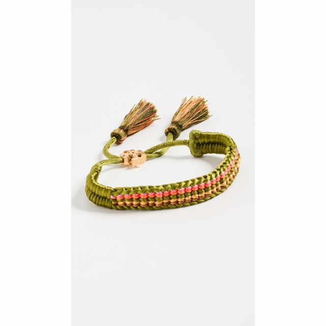 トリー バーチ Tory Burch レディース ブレスレット ジュエリー・アクセサリー Woven Friendship Bracelet Rolled Gold/Green Multi