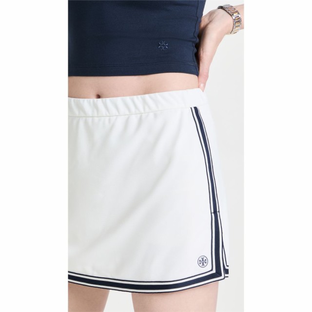 トリー バーチ Tory Sport レディース スカート Side-Slit Tennis Skirt Snow White/Tory Navy