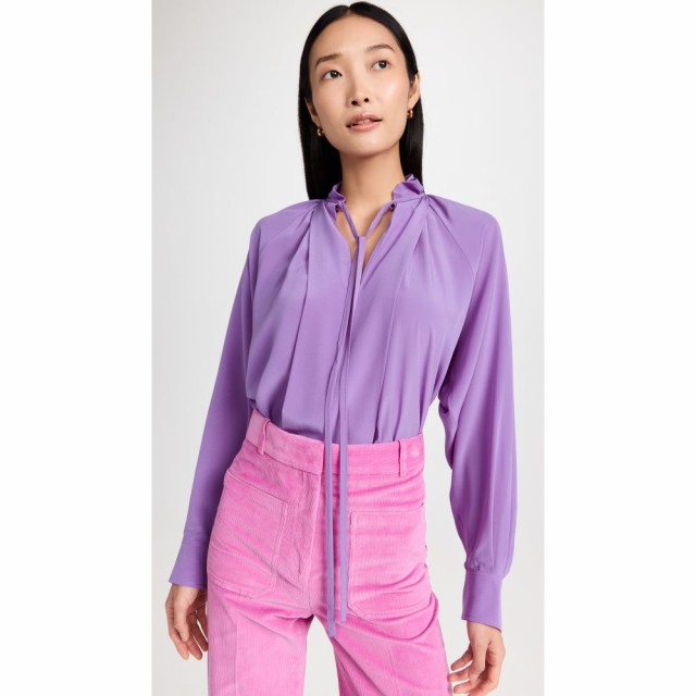 ヴィクトリア ベッカム Victoria Beckham レディース ブラウス・シャツ トップス Ruched Neck Blouse Purple