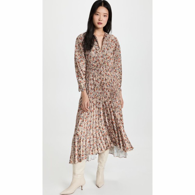 ヴィンス Vince レディース ワンピース Vネック ワンピース・ドレス Pomegranate Pleated V Neck Dress Chamois