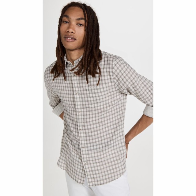 ヴィンス Vince メンズ シャツ トップス Desert Side Plaid Double Face Shirt Heather White