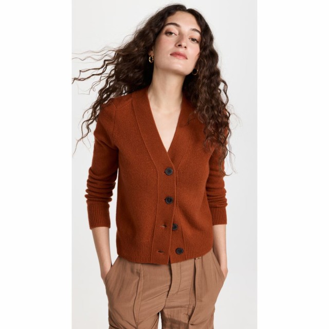 ヴィンス Vince レディース カーディガン トップス Shrunken Button Cashmere Cardigan Rust Amber