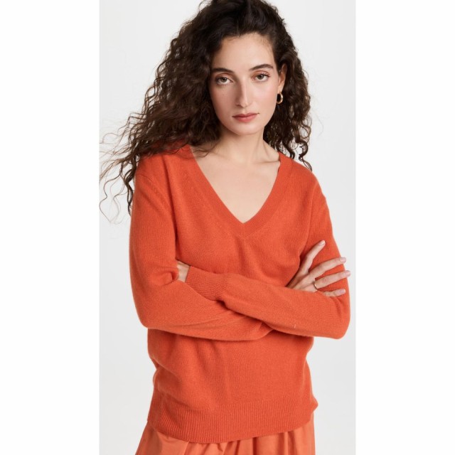 ヴィンス Vince レディース ニット・セーター Vネック トップス V Neck Cashmere Sweater Burnt Coral