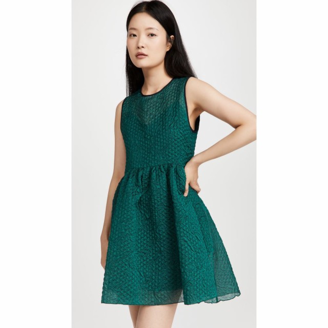 ヴィクトリア ベッカム Victoria Victoria Beckham レディース ワンピース ノースリーブ ミニ丈 Sleeveless Cloque Mini Dress Emerald G