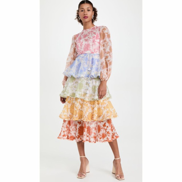 ジマーマン Zimmermann レディース ワンピース ミドル丈 ワンピース・ドレス Postcard Flounce Midi Dress Spliced Tonal Floral