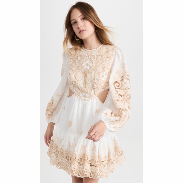 ジマーマン Zimmermann レディース ワンピース ミニ丈 ワンピース・ドレス Jeannie Embroidered Yoke Mini Dress Ivory