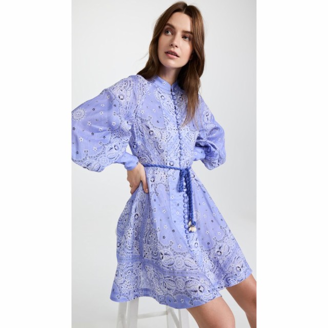 ジマーマン Zimmermann レディース ワンピース ワンピース・ドレス Violet Button Up Mini Dress Cornflower Bandana