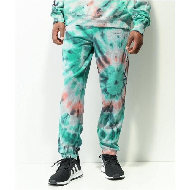 おすすめ ボルコム Volcom メンズ スウェット ジャージ ボトムス パンツ Iconic Stone Teal Tie Dye Fleece Sweatpants Assorted 値下げ Komisushi It