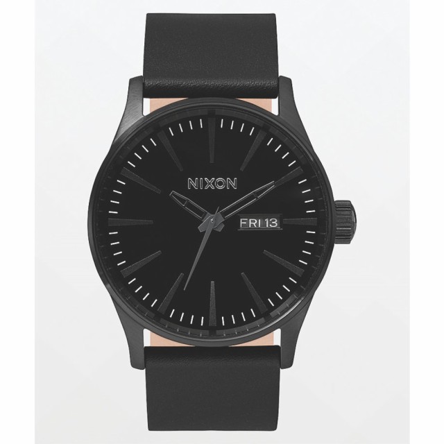 ニクソン Nixon Watches メンズ 腕時計 Nixon Sentry Leather Black Analog Watch Black