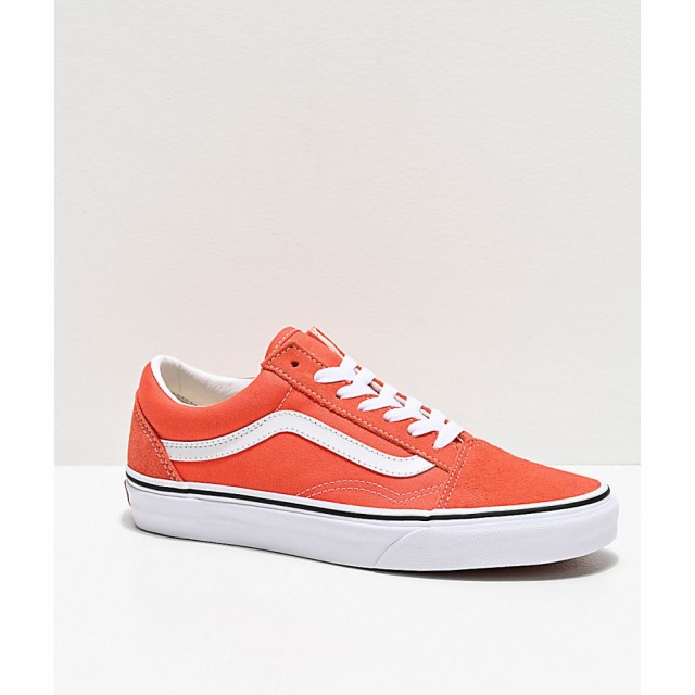 white and orange vans