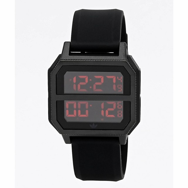 アディダス Adidas Watches レディース メーカー再生品 腕時計 デジタルウォッチ Adidas Digital And Black Red Watch R2 Archive