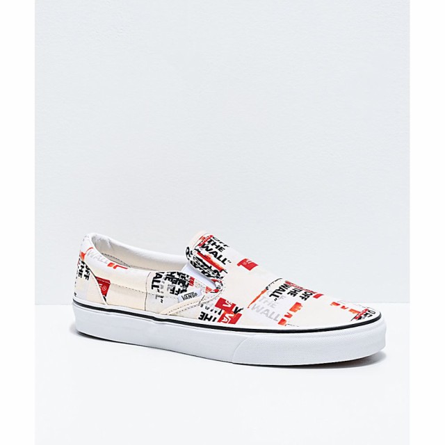 珍しい ヴァンズ Vans レディース スケートボード スリッポン フラット シューズ 靴 Vans Slip On Packing Tape White Skate Shoes White 絶妙 Vacationgetaways4less Com