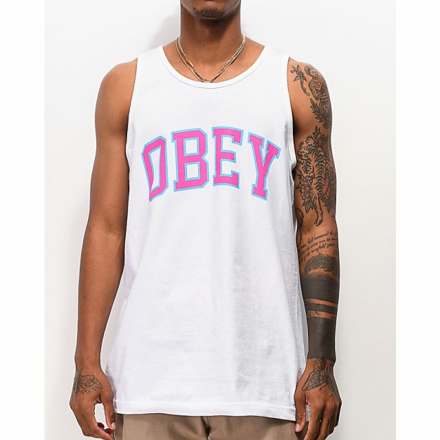 日本製 オベイ Obey メンズ タンクトップ トップス Obey Academic White Tank Top White 60 Off Www Iacymperu Org