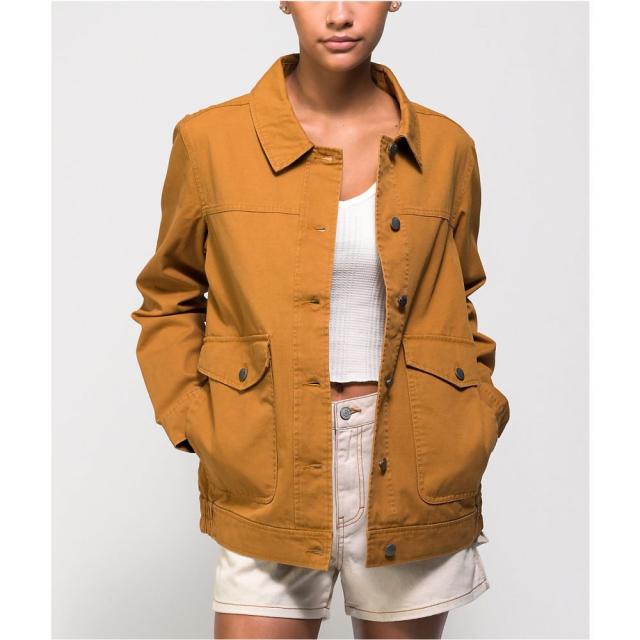 爆熱 エンパイア Empyre レディース ジャケット ワークジャケット アウター Empyre Kian Cathay Spice Relaxed Work Jacket Brown 新品本物 Kickoff Dakar21 Sn