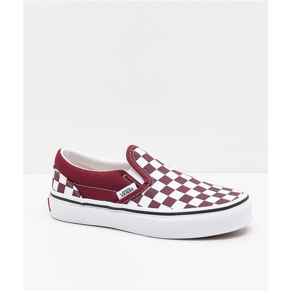 激安ブランド ヴァンズ Vans レディース スケートボード チェッカーフラッグ スリッポン フラット シューズ 靴 Vans Slip On Pomegranate Checkerboa 正規取扱店 Arnabmobility Com