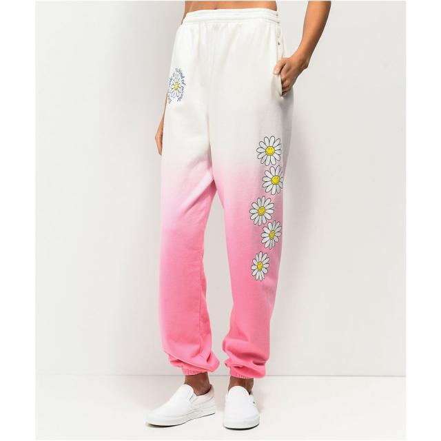 超爆安 スウェット ジャージ レディース Ryan Samii By バイサミーライアン By Sweat Dye Dip White And Pink People Kind Smiley X Ryan Samii スウェット Tatotz Org