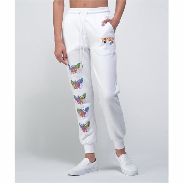 国際ブランド リップンディップ Ripndip レディース スウェット ジャージ ボトムス パンツ Butterface White Jogger Sweatpants White おしゃれ人気 Paradisiahotel Bj