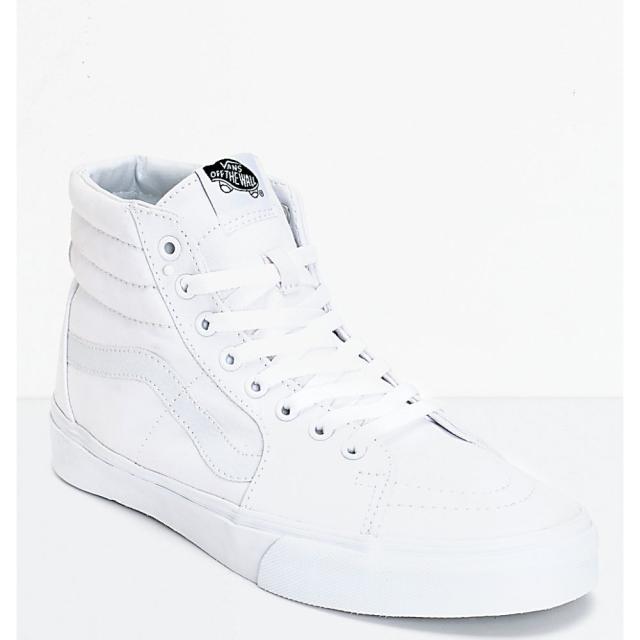 本店は ヴァンズ Vans レディース スケートボード シューズ 靴 Vans Sk8 Hi True White Canvas Skate Shoes White ファイナルバーゲン Ieem In