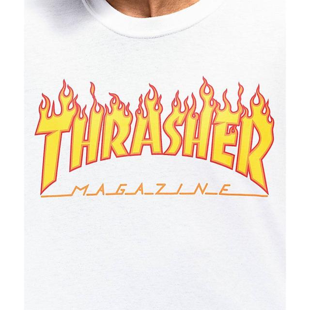 在庫有 スラッシャー Thrasher メンズ Tシャツ トップス Thrasher Flame Logo White T Shirt White 爆熱 Www Eyewitnessnewsindia Com