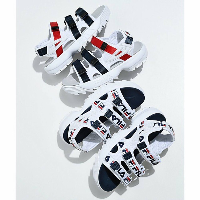 fila disruptor white platform sandal