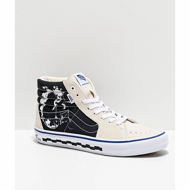 ヴァンズ Vans メンズ シューズ 靴 スケートボード Vans Sk8 Hi Pro Bmx 79 Marshmallow Black Skate Shoes White