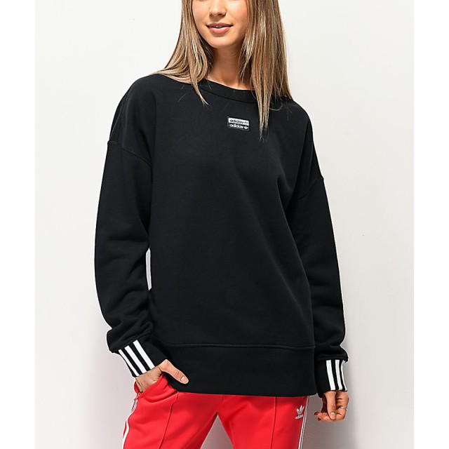 激安アウトレット アディダス Adidas R Y V レディース Neck スウェット トレーナー アディダス トップス Adidas R Y V Black Crew Neck Sweatshirt Black だるま商店 a416c8 Brilliantkidsnyc Com