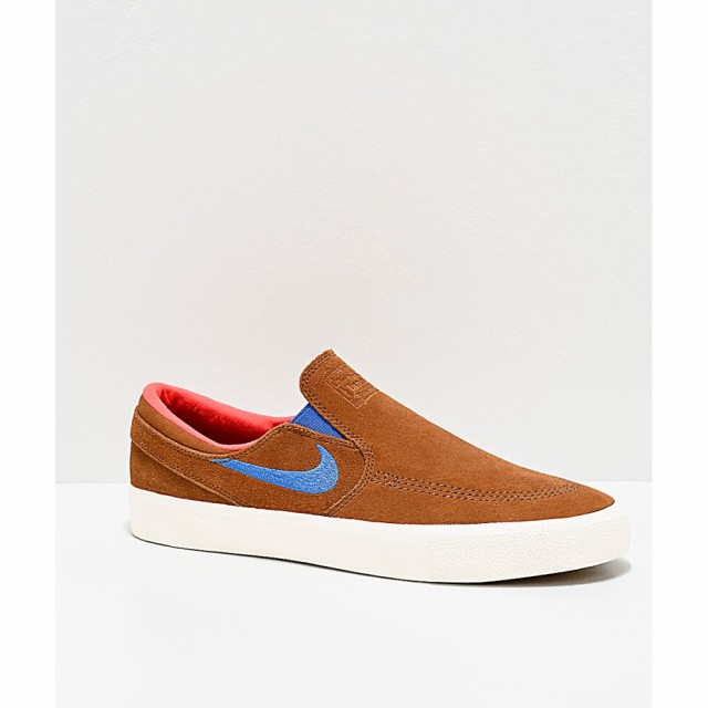 ナイキ Nike Sb メンズ スケートボード スリッポン シューズ 靴 Nike Janoski British Tan And White Slip On Skate Shoes Brown