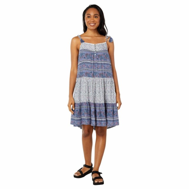 超美品 ラッキーブランド Lucky Brand レディース ワンピース ａライン ワンピース ドレス Mixed Print Tie Sleeve Tiered Dress Indigo Multi フォロー割適用 レディースファッション ワンピース Www2 Unicap Br