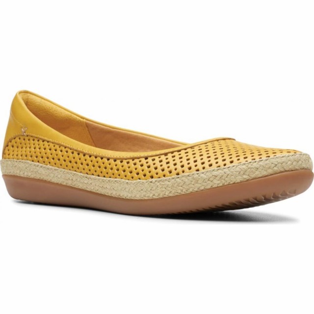 売り純正品 クラークス Clarks レディース スリッポン フラット シューズ 靴 Danelly Adira Slip On Yellow Leather 人気ランキング M Hebroncci Org