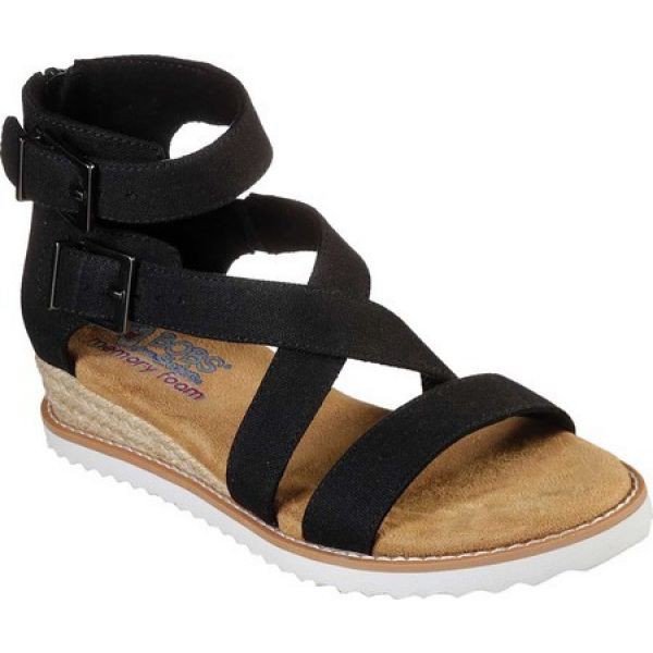 訳あり商品 スケッチャーズ Skechers レディース サンダル ミュール シューズ 靴 Bobs シューズ 靴 Desert Sandal Desert Kiss Mountain Princess Strappy Sandal Black Shebeach Japan 403ad16d Bloodontheharp Com