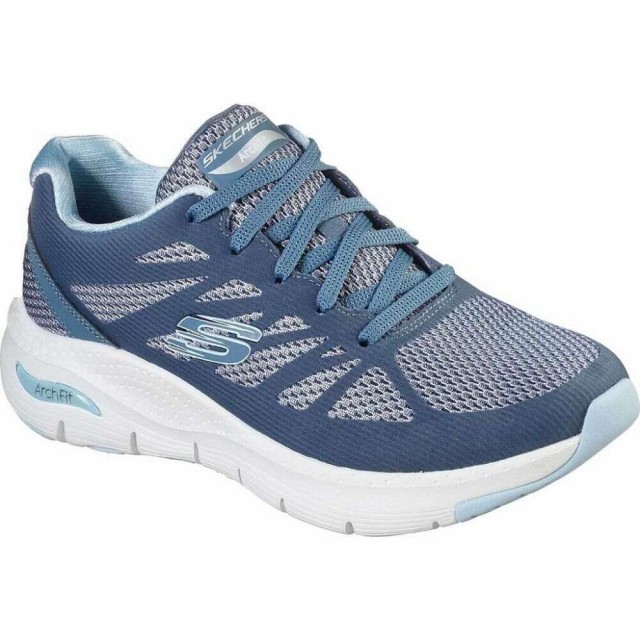 奇跡の再販 スケッチャーズ Skechers レディース ランニング ウォーキング スニーカー シューズ 靴 Arch Fit Vivid Memory Sneaker Navy Light Blu 圧倒的高評価 Travelstore Tn