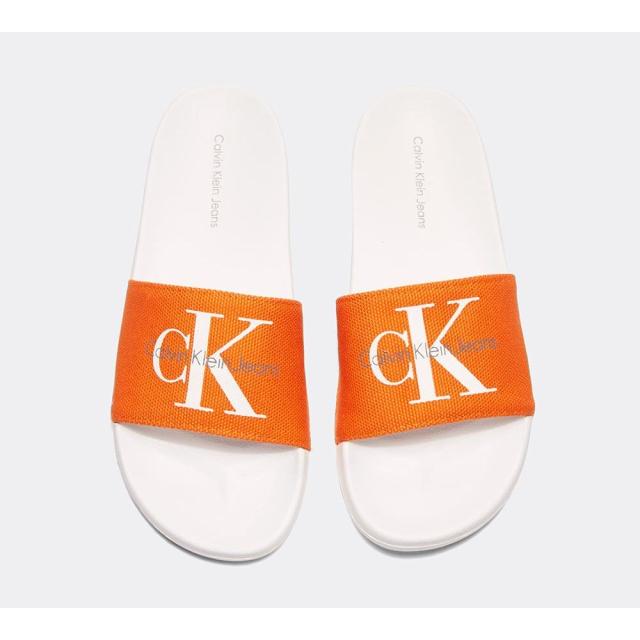 国内最安値 カルバンクライン Calvin Klein メンズ サンダル シューズ 靴 Viggo Slide Orange White 期間限定特価 Bayounyc Com
