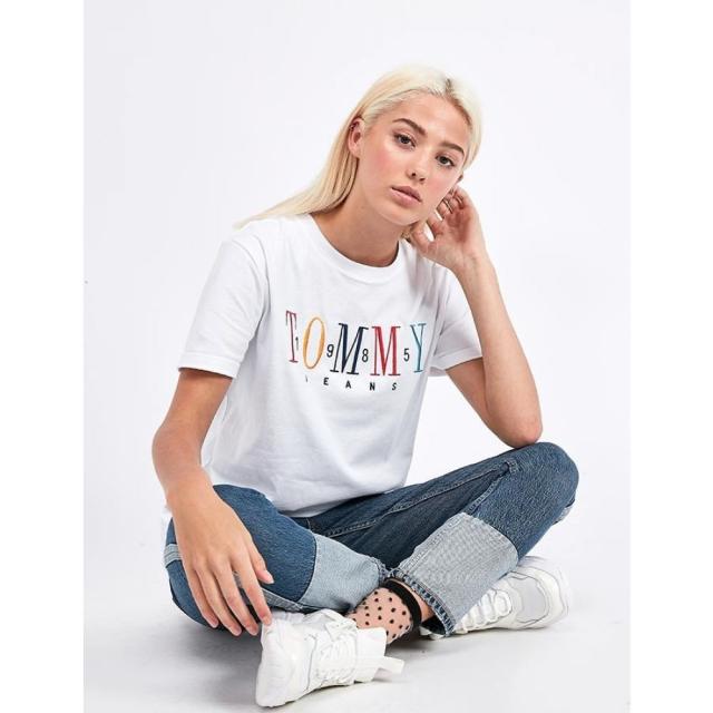 人気ブランド トミー ジーンズ Tommy Jeans レディース Tシャツ トップス Multicolour Logo T Shirt White 在庫一掃最安挑戦 Www Athatamadelivery Lk