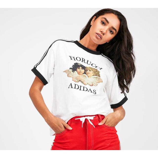 人気定番 アディダス Adidas Originals レディース Tシャツ トップス X Fiorucci Short Sleeved Cherub T Shirt White 正規激安 Www Centrodeladultomayor Com Uy