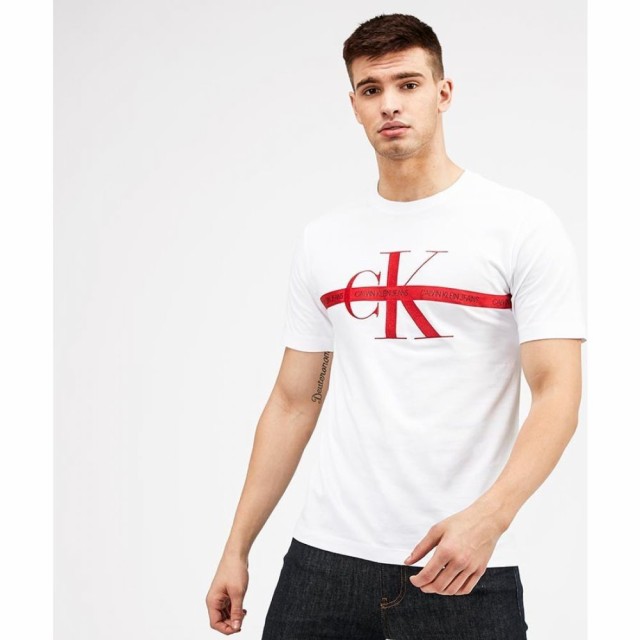 国産正規店 カルバンクライン Calvin Klein Jeans メンズ Tシャツ トップス Taping Through T-Shirt Bright White/Redの通販はau PAY マーケット - フェルマート｜商品ロットナンバー：443625993 豊富な高品質