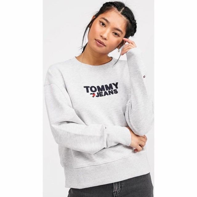 激安商品 トミー ジーンズ Tommy Jeans トミー レディース スウェット スウェット トレーナー トレーナー トップス Sweatshirt Corp Heart Sweatshirt Grey 香々地町 253b4b58 Barc Com Br