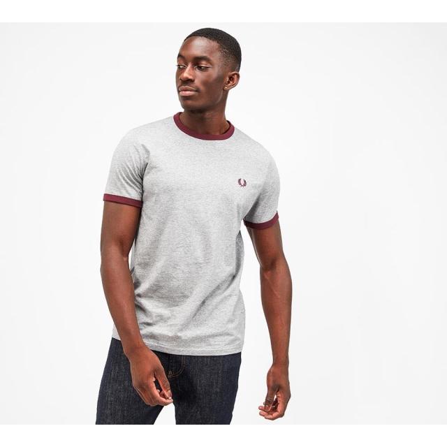 無料長期保証 フレッドペリー Fred Perry メンズ Tシャツ トップス Ringer T Shirt Grey Cdsdp