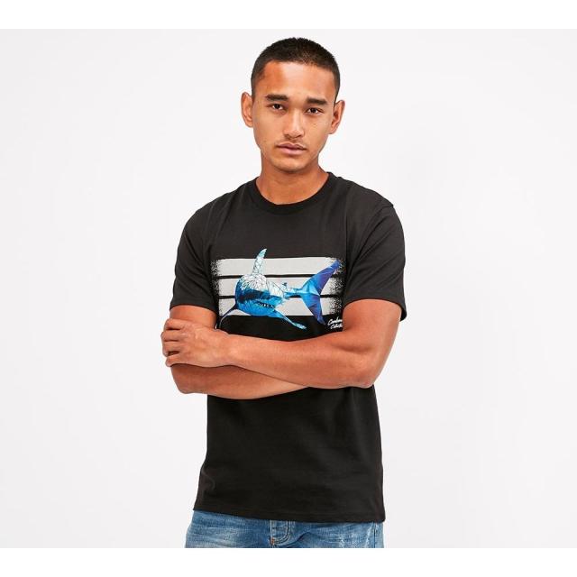 送料無料 コンデムド ネーション Condemned Nation メンズ Tシャツ トップス Polygon Shark T Shirt Black 半額品 Gdpcambodia Org