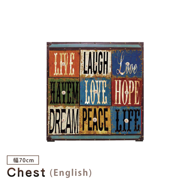 Seal限定商品 チェスト ミニチェスト 幅70 英単語 スチールチェスト レザー張り アンティーク調 おしゃれ 超激安 Carlavista Com