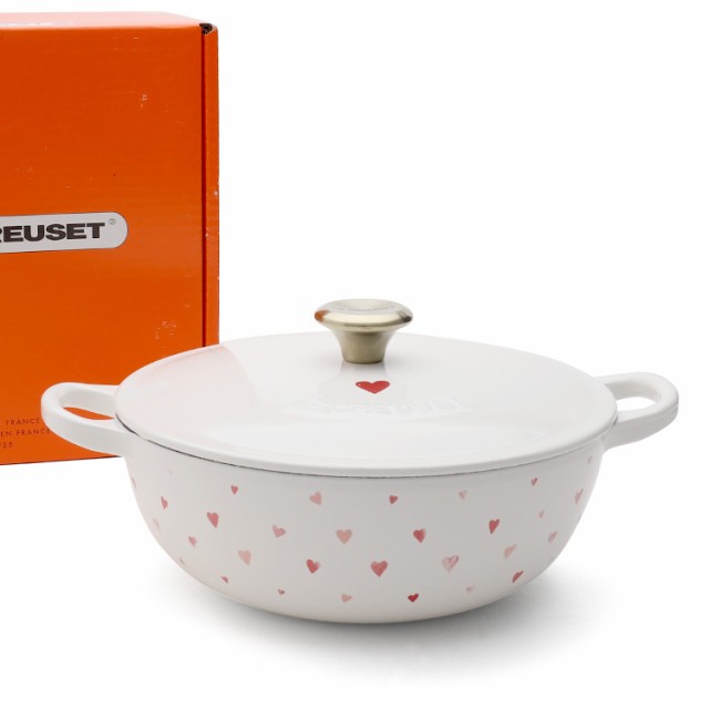 21春夏新色 ルクルーゼ ル クルーゼ 両手鍋 マルミット 22cm ホワイト ハート柄 つまみゴールド Le Creuset 送料無料 Www Medicinfo Ro