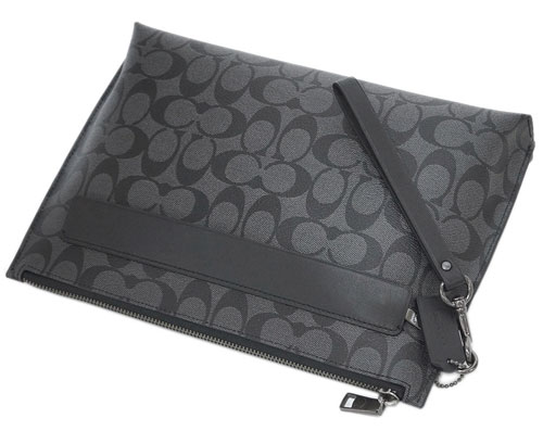 コーチ バッグ F Cq Bk Coach メンズ クラッチバッグ キャンバス シグネチャー セール品 キャリーオール ブラック アウト ポーチ チャコール コーチ バッグ F Cq Bk Coach メンズ クラッチバッグ キャンバス シグネチャー セール品 キャリーオール ブラック アウト ポーチ チャコール