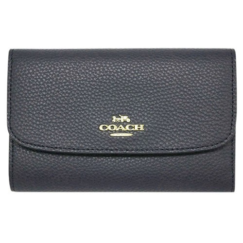 コーチ 財布 F30204-IMMID COACH 三つ折り財布 ミディアム エンべロープ ウォレット カーフレザー ミッドナイト アウトレット