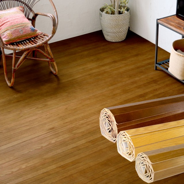 ウッドカーペット 天然木 フローリングカーペット 6畳 団地間 243×345cm 床材 DIY 簡単 敷くだけ リフォーム 2梱包の通販は