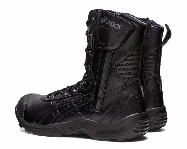 ASICS(アシックス) ウィンジョブ CP405 ブラック×ブラック サイズ 25.0 半 長靴 ファスナータイプ 安全 作業靴 安全靴