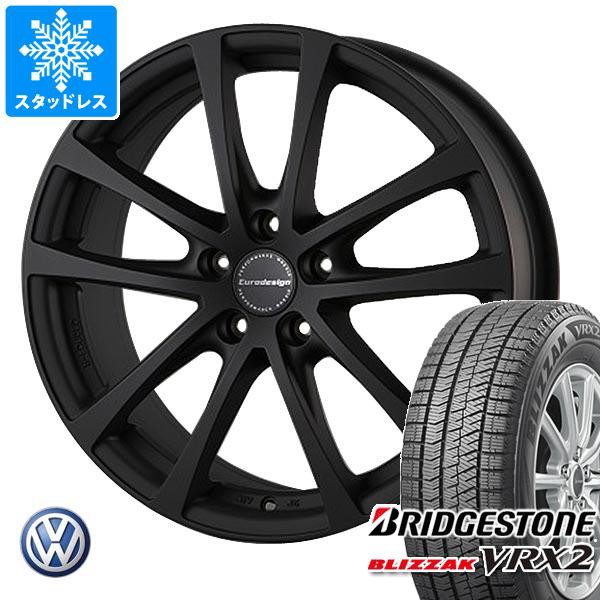 ファッションデザイナー VW ゴルフプラス用 スタッドレス ブリヂストン ブリザック VRX2 225/40R18 88Q ユーロデザイン フォックス RF ブラック タイヤホイール4, のれんタペストリー遊彩 ca5543b4